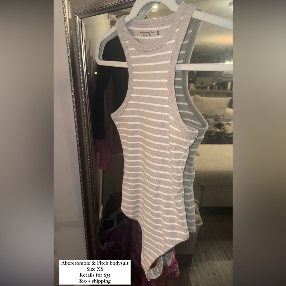 Abercrombie & Fitch Gray Striped Bodysuit